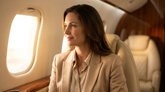Business class flight and corporate traveler